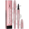 LUPATDY 3D Crayon à sourcils magique Étanche Avec 4 pointes microfourches Pour maquillage naturel des sourcils - Marron clair