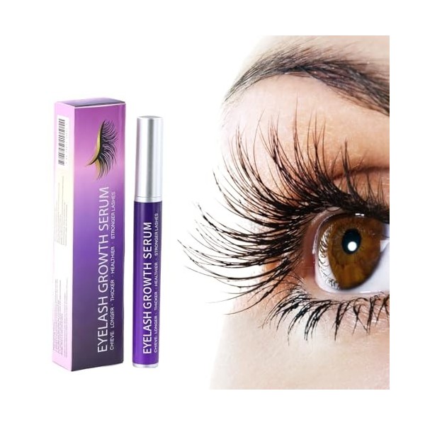 Sérum de Croissance pour Cils, Naturel Eyelash Serum Lash, 8ML Sérum Cils Pousse, Eyelash Growth Enhancer, Sérum pour Sourcil