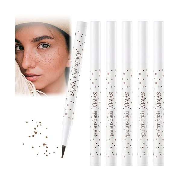 Lot de 6 stylos à taches de rousseur étanches Freckles Pen Essence Freckles Pen - Convient pour le maquillage naturel et déte