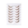 FSSTUD Lot de 7 paires de faux cils naturels ondulés pour Halloween - Marron - Bande transparente - Cils manga décoratifs