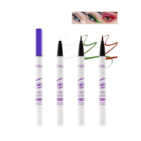 Eyeliner liquide coloré Set-2 Couleurs Noir et Marron Waterproof Matte Eyeliner liquide, Crayon Flexible Pour un Contrôle Fac