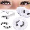 Lot de 2 paires de cils magnétiques réutilisables, faciles à mettre, aspect naturel, aspect naturel, avec applicateur, aucun 