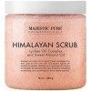 Majestic Pure Himalayan Salt Body Scrub with Lychee Essential Oil, All Natural Scrub to Exfoliate & Moisturize Skin, 12 oz