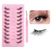 GADITIEK 10 paires de Half Eyelashes Demi cils Curly Cat Eye Lashes Look Avec Naturel Wispy-Naturel Cils Artificiels BY06 