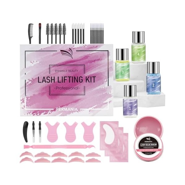 PERMANIA Kit de lifting pour cils et sourcils - Avec colle de lifting pour cils - Pour salon et maison