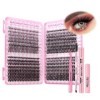 Kit dextensions de cils individuels 640 pièces - Cils individuels de 9 à 16 mm à faire soi-même avec pince à épiler, pince à