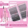 Kit dextensions de cils individuels 640 pièces - Cils individuels de 9 à 16 mm à faire soi-même avec pince à épiler, pince à