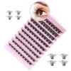 Lot de 100 extensions de cils individuels à faire soi-même, volumateurs, réutilisables à la maison, pour femmes et filles, ca