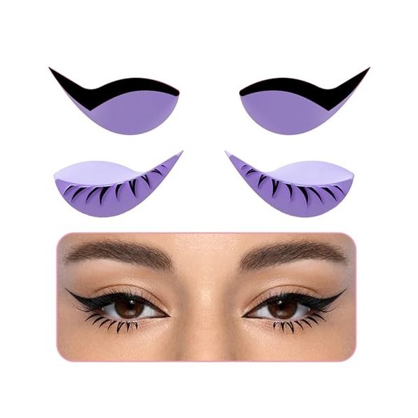 Pochoirs à eyeliner en silicone à pointe ailée - Outil de maquillage multifonction - Outil de maquillage multifonction - Appl