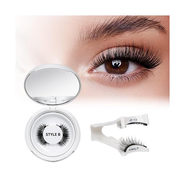 Faux Cils Magnetique,Réutilisable Faux Cils Magnetique Naturel avec applicateur, pas besoin de colle Cils Magnetique QUEWE Fa