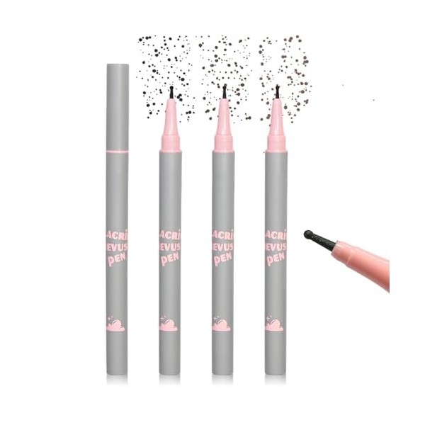 Moguri Lot de 3 stylos Lacrimal Nevus, résistants à leau, 3 couleurs, pour un maquillage naturel et réaliste, les taches de 