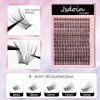 Jsdoin Individual Eyelashes Lot de 182 pièces de costume large Barre C/D Curl 8-16 mm de long DIY avec colle noire à lœil Cl