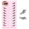 YPYMOD 10 Paires Demi Faux Cils Bande Transparente 3D Faux Cils Naturel Half Lashes Oeil de Chat Réutilisables Faux Cils de M