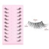 YPYMOD 10 Paires Demi Faux Cils Bande Transparente 3D Faux Cils Naturel Half Lashes Oeil de Chat Réutilisables Faux Cils de M