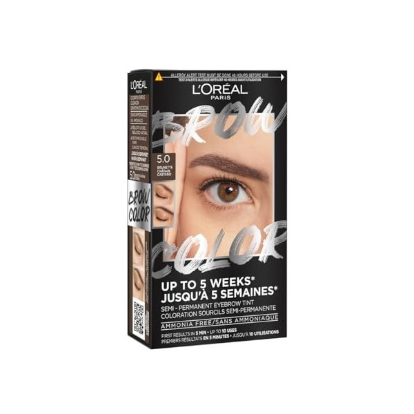 L’Oréal Paris - Teinture Sourcils Semi-Permanente - Tenue Jusqu’à 5 Semaines* - Premiers Résultats en 5 Min - Jusqu’à 10 Util