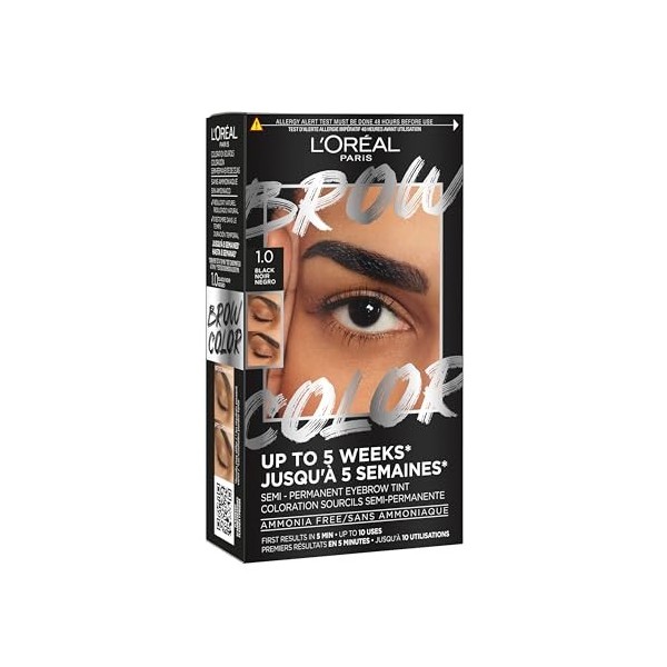 L’Oréal Paris - Teinture Sourcils Semi-Permanente - Tenue Jusqu’à 5 Semaines* - Premiers Résultats en 5 Min - Jusqu’à 10 Util