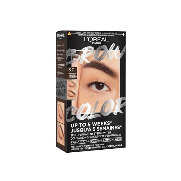 L’Oréal Paris - Teinture Sourcils Semi-Permanente - Tenue Jusqu’à 5 Semaines* - Premiers Résultats en 5 Min - Jusqu’à 10 Util