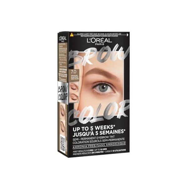 L’Oréal Paris - Teinture Sourcils Semi-Permanente - Tenue Jusqu’à 5 Semaines* - Premiers Résultats en 5 Min - Jusqu’à 10 Util