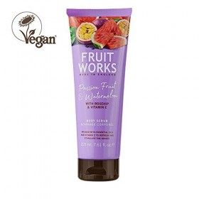 Fruit Works Passionfruit & Watermelon Cruelty Free & Vegan Body Scrub With Natural Extracts 1x 225ml