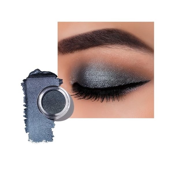 OULAC Fard a Paupiere Noir Mat | Fard a Paupiere Creme Très Pigmentée Eyeliner | Imperméable & Durable | Smoky Maquillage des