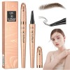 Crayon Sourcil Waterproof, 3D Crayon Microblading sourcil Longue Tenue Avec 4 Pointes Look Naturel des Sourcils Sourcils maqu