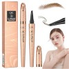 Crayon Sourcil Waterproof, 3D Crayon Microblading sourcil Longue Tenue Avec 4 Pointes Look Naturel des Sourcils Sourcils maqu