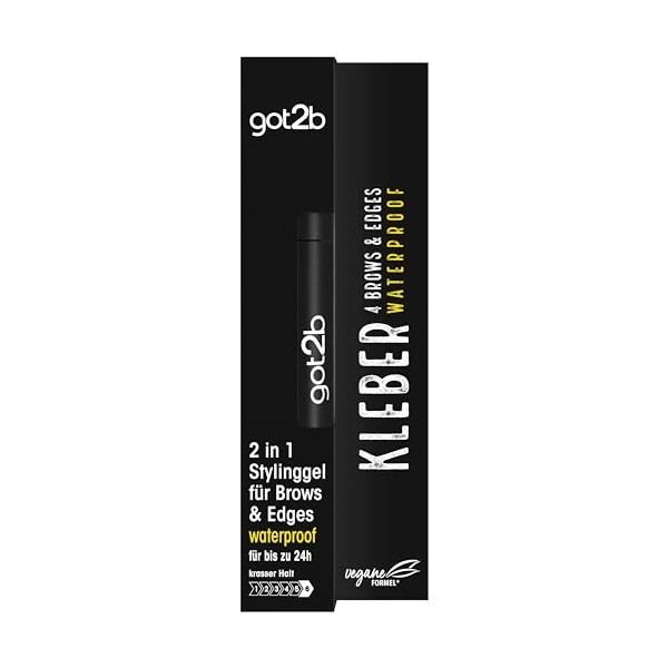 got2b 4 Brows & Edges - Waterproof - 16 ml - Mascara Brow Gel & Hair 2 en 1 - Résistant à la transpiration et à leau - Pour 