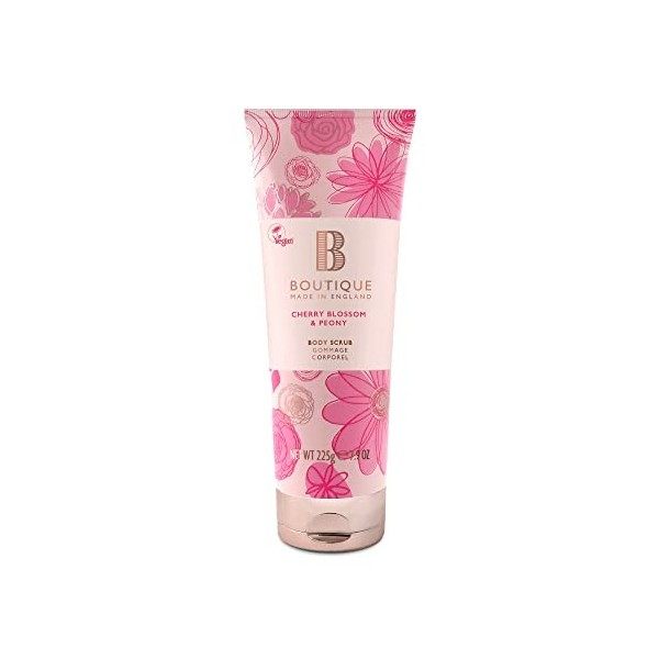 Boutique Cherry Blossom & Peony Body Scrub, Cleanses Skin Leaving it Feel Soft and Smooth 225g