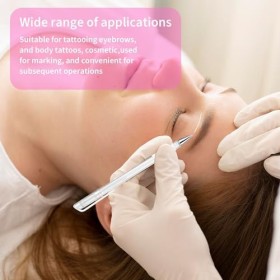 TIESOME Lot de 2 marqueurs de tatouage effaçables - Avec 4 recharges - Pour sourcils, lèvres, art corporel - Blanc