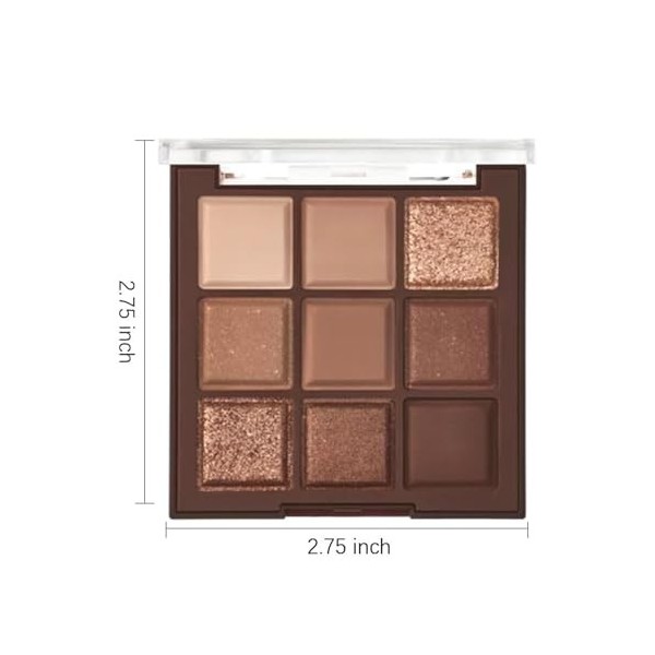 Lilbitty Palette de fards à paupières marron nude, or rose et bronze brun foncé, palette de fards à paupières crème hautement