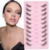 Sixstarhair Demi Faux Cils Bande Transparente 3D Faux Cils Naturel Half Lashes Oeil de chat Reutilisable Fake EyeLashes 10 Pa