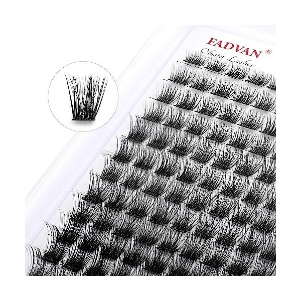 FADVAN Extension de Cils en Grappe 280Pcs Courbure D Cils Faux Cils Individuels Bouquet Professionnel Naturel Cluster DIY Cil