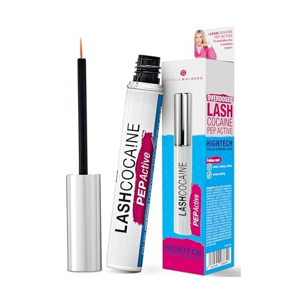 LASHCOCAINE PEP ACTIVE - Sérum pour cils sans hormones - Protège et renforce les cils - Booster de cils avec le complexe de g