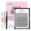 Glowing Win Faux Cils Individuel Naturel Kit Extension Cils Cluster Lashes Avec Applicateur, Bond&Seal Faux Cils Extension de