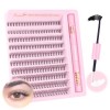 Parriparri Kit Faux Cils avec Lash Bond et Remover Extension de Cils Faux Cils Individuel 60D Duveteux Faux Cils Naturel avec