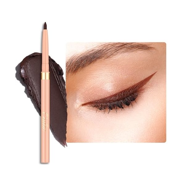 OULAC Crayon Yeux Waterproof, Eye Liner Rouge Mat avec Couleur Intense, Eyeliner Anti-salissures Texture Lisse et Crémeuse, T