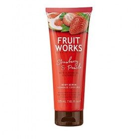 Fruit Works Strawberry & Pomelo Cruelty Free & Vegan Body Scrub With Natural Extracts 1x 225ml