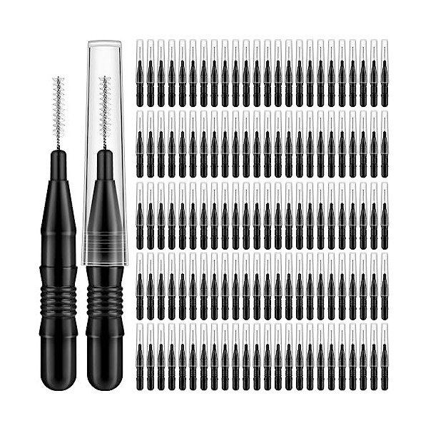 MAPVOLUT Lot de 120 micro-pinceaux à sourcils avec capuchon pour sourcils et extensions de cils