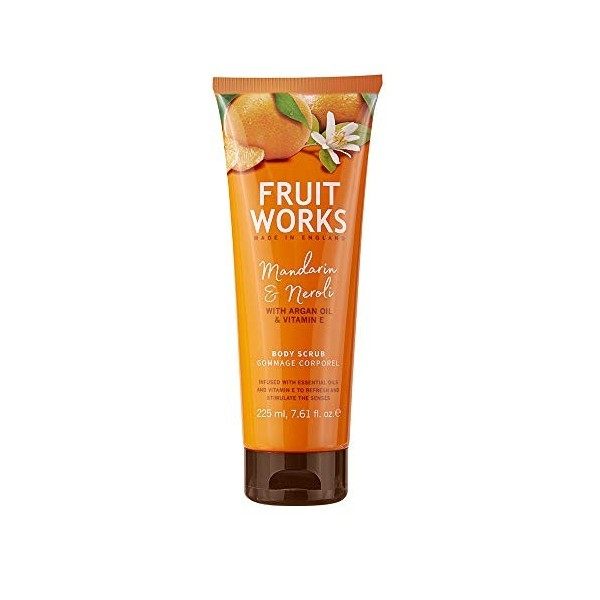 Fruit Works Mandarin & Neroli Cruelty Free & Vegan Body Scrub With Natural Extracts 1x 225ml