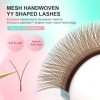 NAGARAKU YY Cils Extension 4D Y Lash Tissés en Croix à la Main Bouquet de Cils Volume Russe Faux Cils Naturel Premade Fans Pr