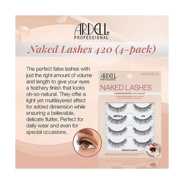 Ardell Strip Lashes Naked Lashes 420, 4 Pairs x 1-Pack