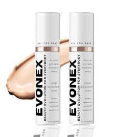 Fond de Teint Anti-âge Evonex, Maquillage Anti-âge Evonex, Crème Solaire Teintée pour Le Visage à Couvrance Légère Et Transpa