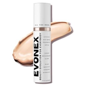 Evonex Age Defying Foundation, Sérum de fond de teint pour femmes, Sérum anti-âge, Teinte universelle, Couverture transparent