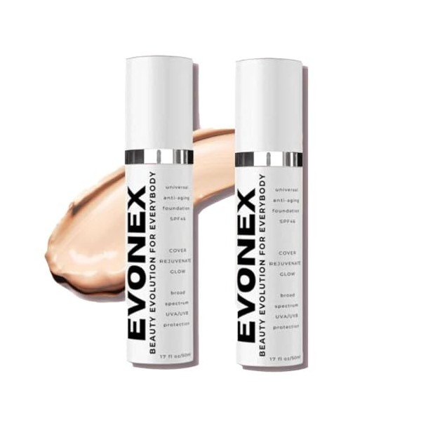 Evonex Age Defying Foundation,Evonex fond de teint,Sérum de fond de teint pour femmes,Sérum anti-âge,Fond de Teint evonex,Cou