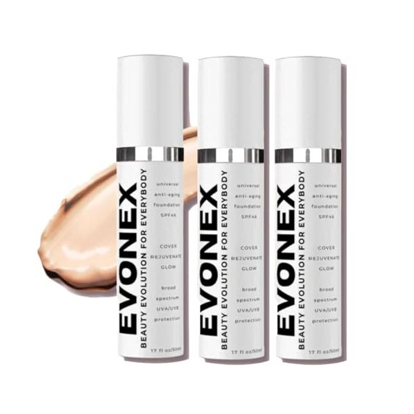 Evonex Age Defying Foundation,Evonex fond de teint,Sérum de fond de teint pour femmes,Sérum anti-âge,Fond de Teint evonex,Cou