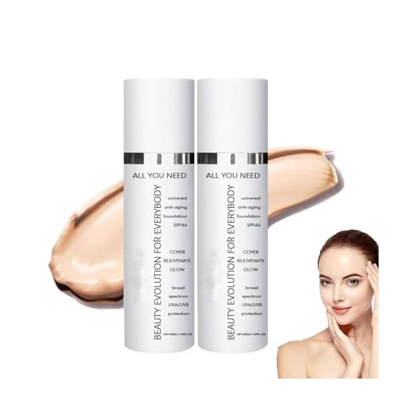 Evonex Age Defying Foundation, evonex fond de teint, fond de teint evonex, Sérum de fond de teint pour femmes anti-âge, Couve