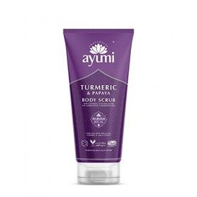 Ayumi Turmeric & Papaya Body Scrub, Vegan, Cruelty Free, Dermatologically Tested, 1 x 200ml
