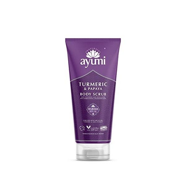 Ayumi Turmeric & Papaya Body Scrub, Vegan, Cruelty Free, Dermatologically Tested, 1 x 200ml