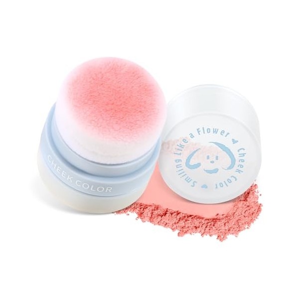 Boobeen Blush poudre pour les joues, Air Cushion Matte Blush, maquillage blush naturel hautement pigmenté, facile à estomper,