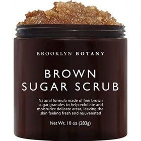 Brooklyn Botany Brown Sugar Body Scrub - Great as Face Scrub & Exfoliating Body Scrub for Acne Scars, Stretch Marks, Foot Scr
